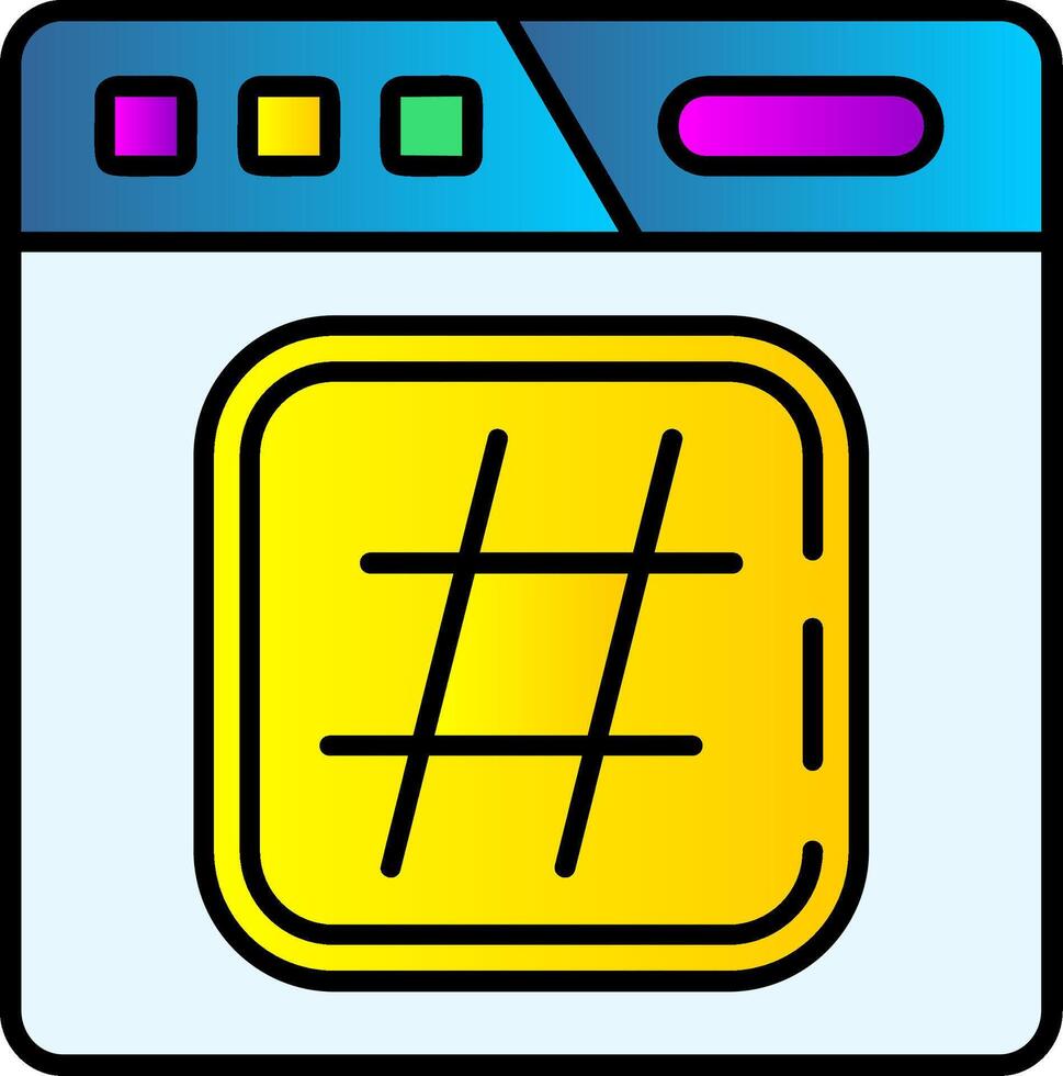 Hashtag Filled Gradient Icon vector