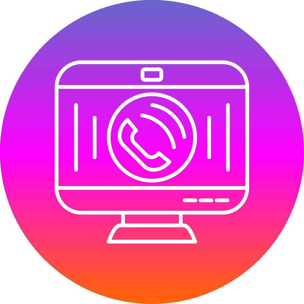 Phone Call Line Gradient Circle Icon vector
