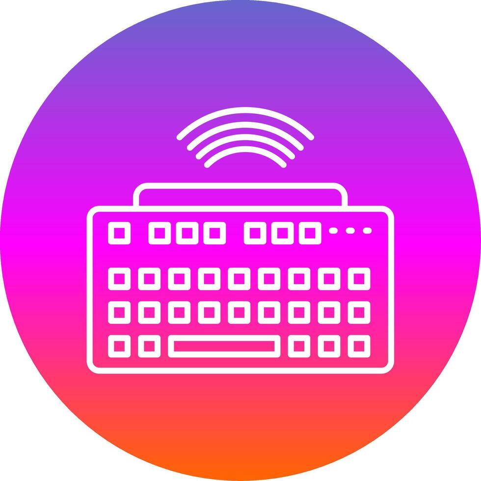 Wireless Keyboard Line Gradient Circle Icon vector