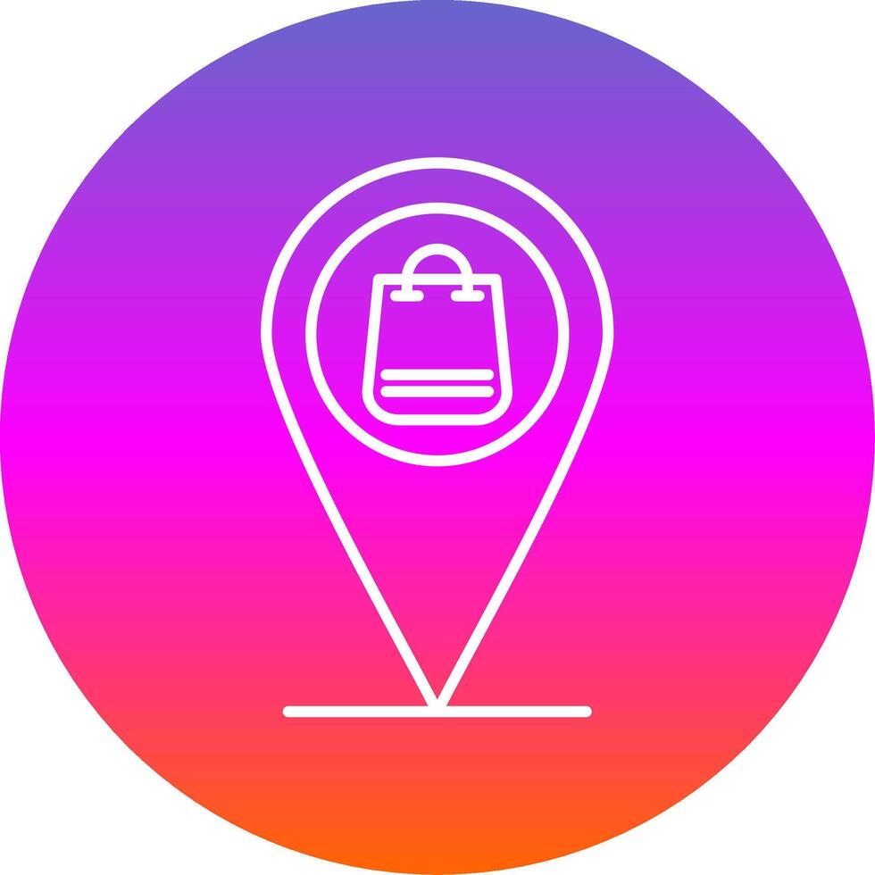 Pin Line Gradient Circle Icon vector