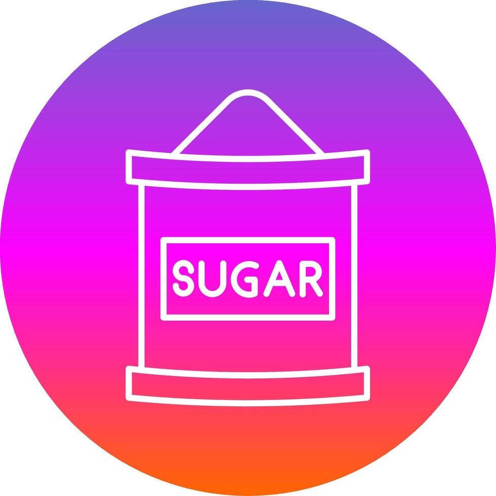 Sugar Bag Line Gradient Circle Icon vector