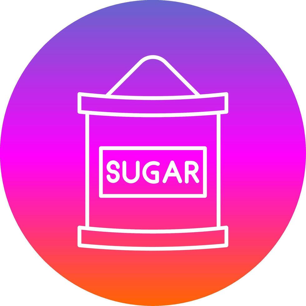 Sugar Bag Line Gradient Circle Icon vector