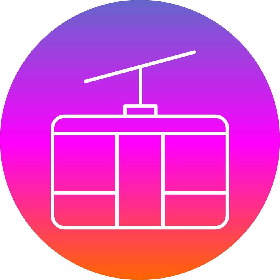 Cableway Line Gradient Circle Icon vector