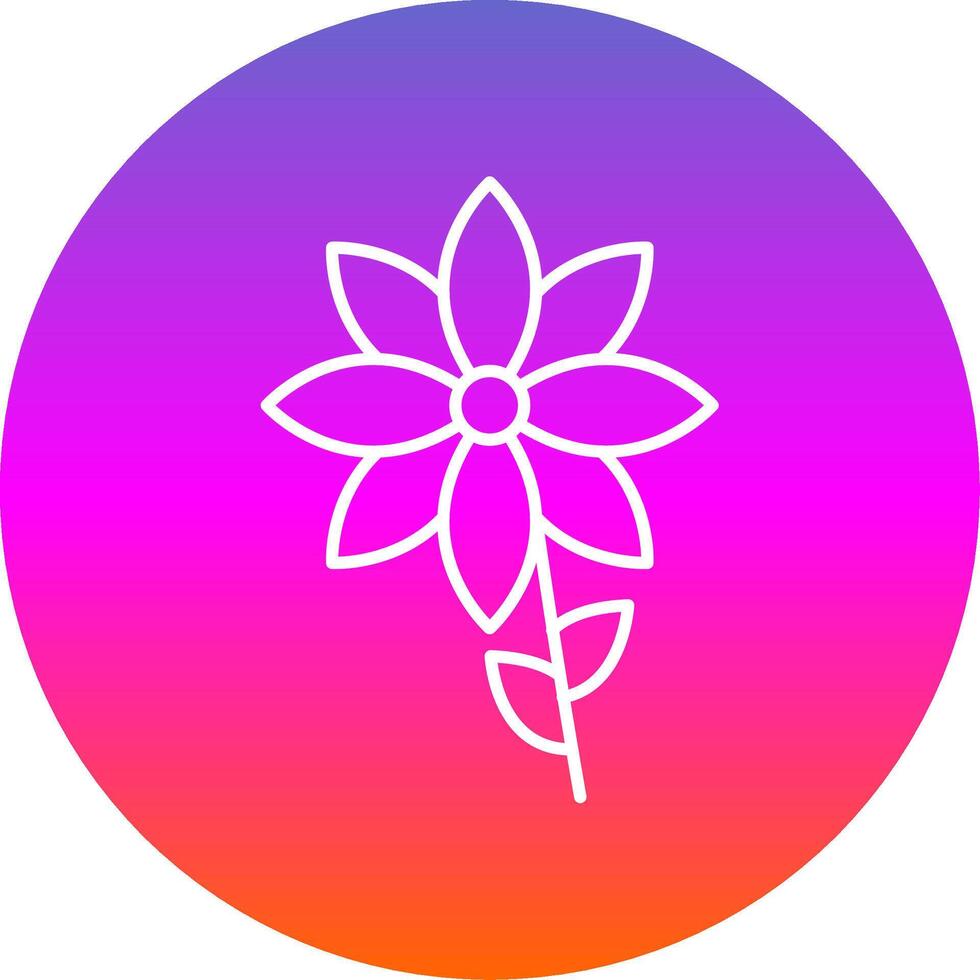 Flower Line Gradient Circle Icon vector