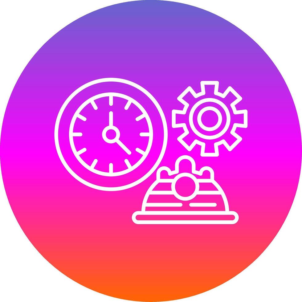 Working Hours Line Gradient Circle Icon vector
