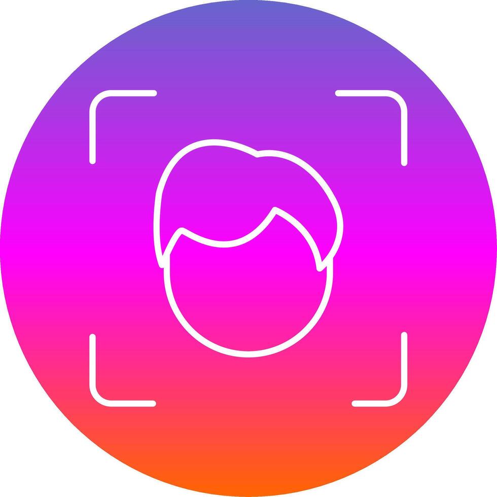 Face Scan Line Gradient Circle Icon vector