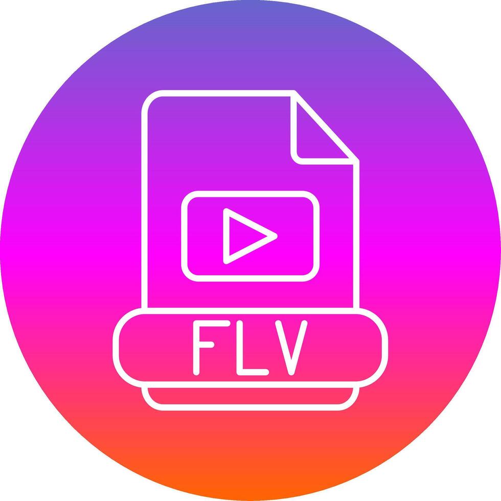 flv línea degradado circulo icono vector