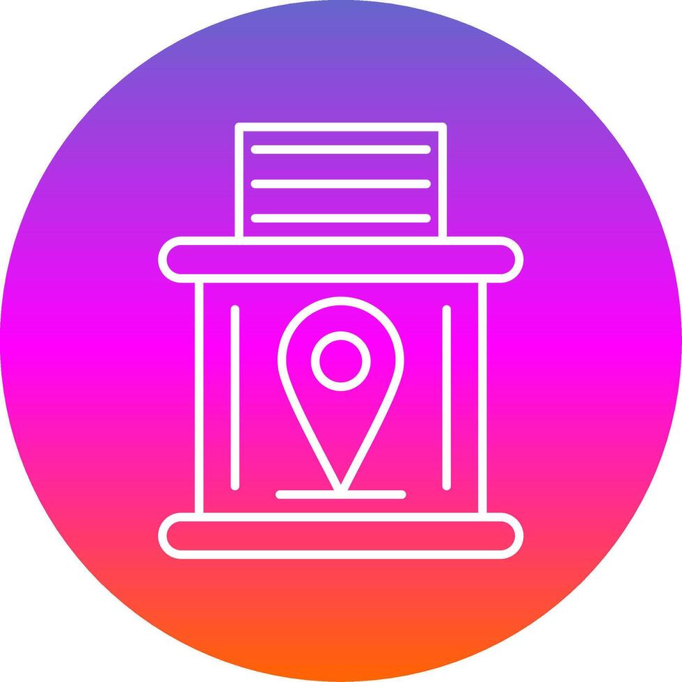 Telephone Booth Line Gradient Circle Icon vector