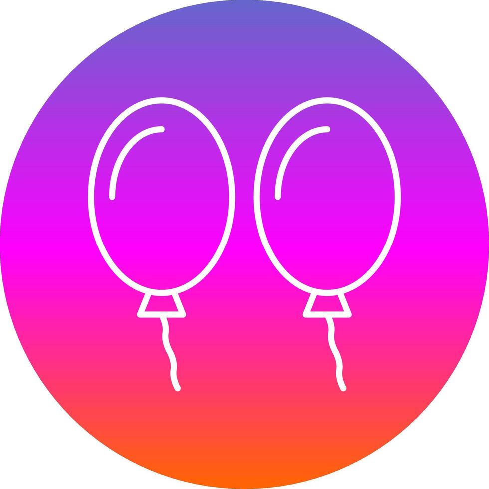 Balloons Line Gradient Circle Icon vector