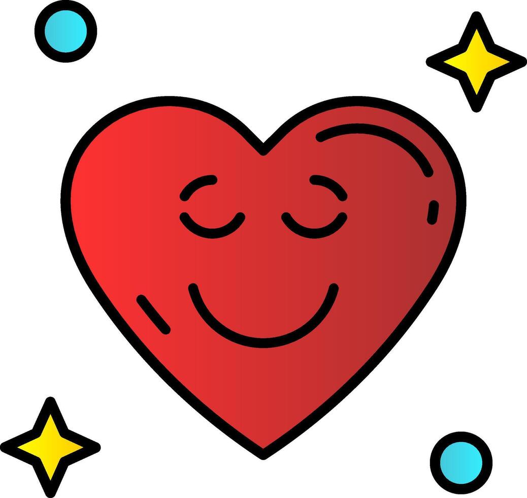 Relieved Filled Gradient Icon vector