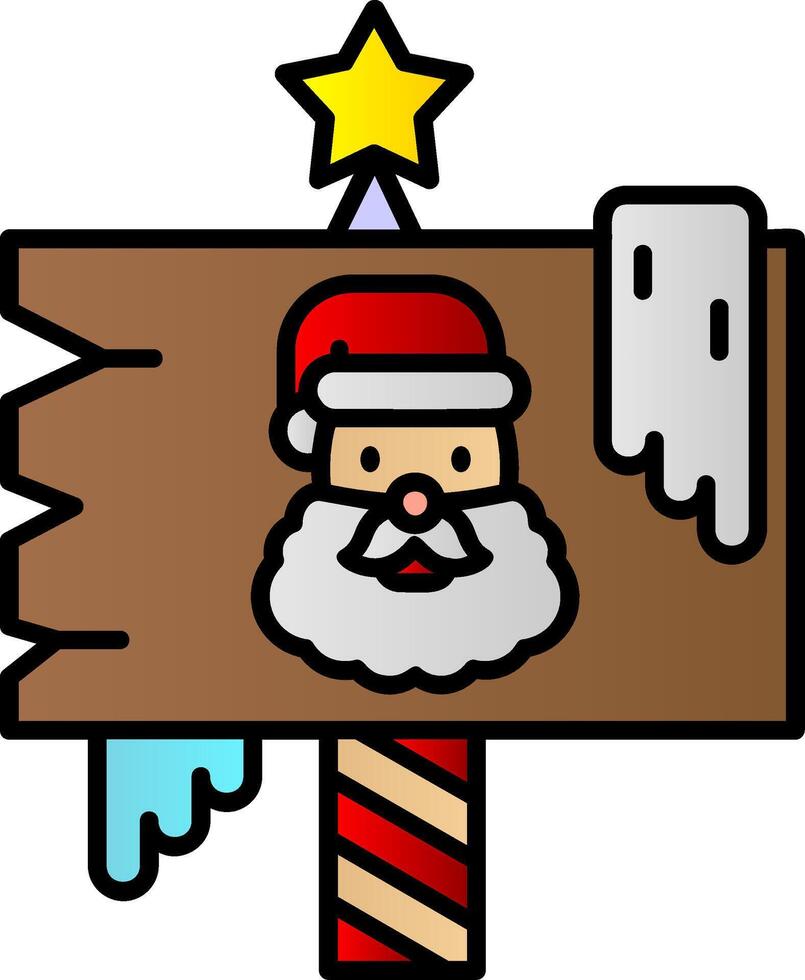 North pole Filled Gradient Icon vector