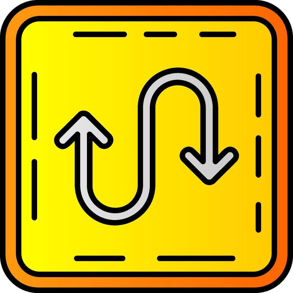 Zigzag Filled Gradient Icon vector