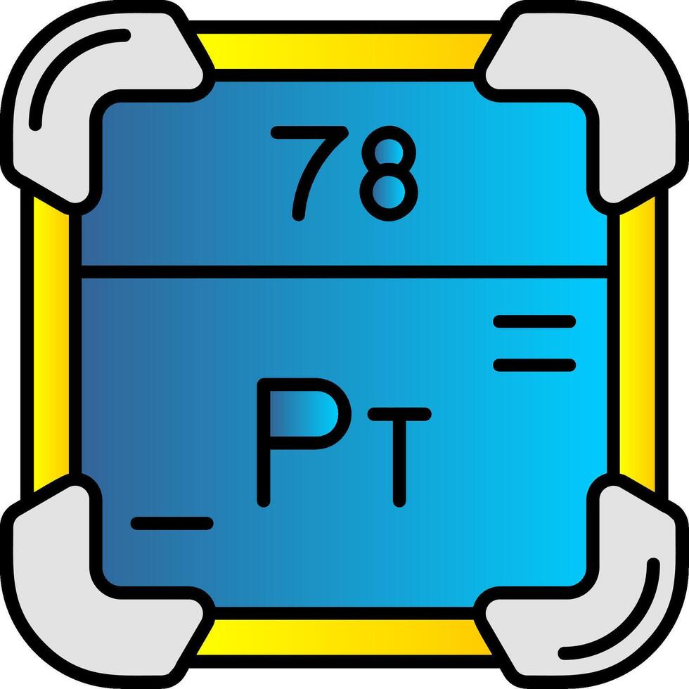 platino lleno degradado icono vector