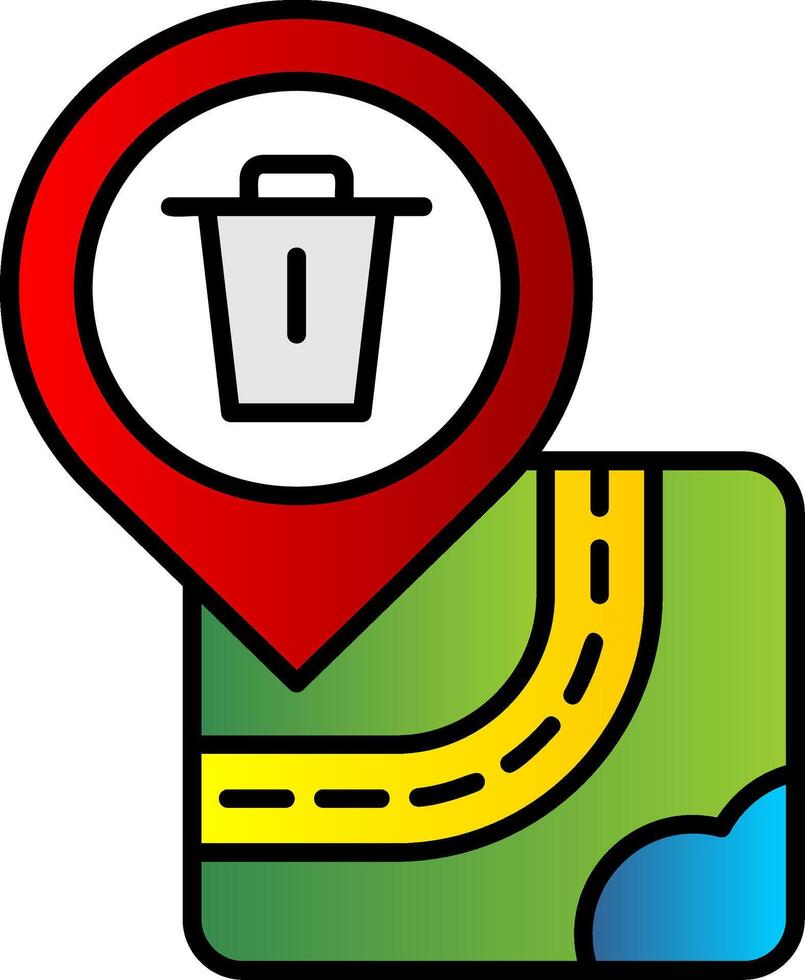 Bin Filled Gradient Icon vector