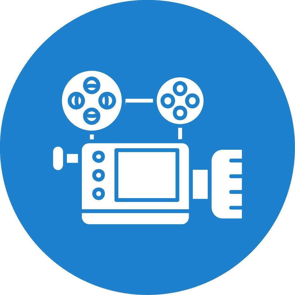 Video camera Glyph Circle Multicolor Icon vector