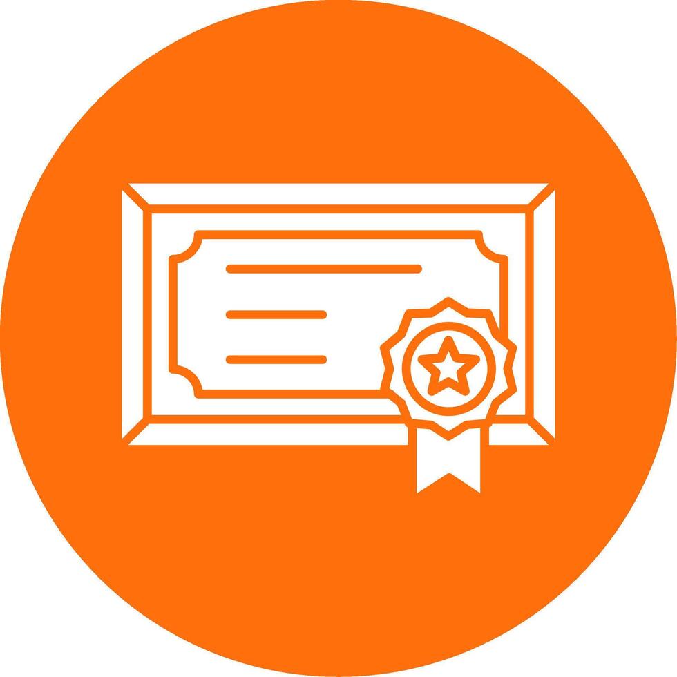 Certificate Glyph Circle Multicolor Icon vector