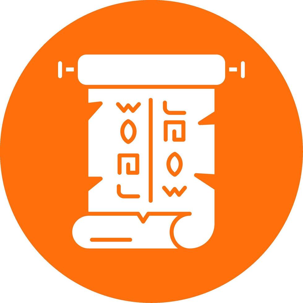 Papyrus Glyph Circle Multicolor Icon vector