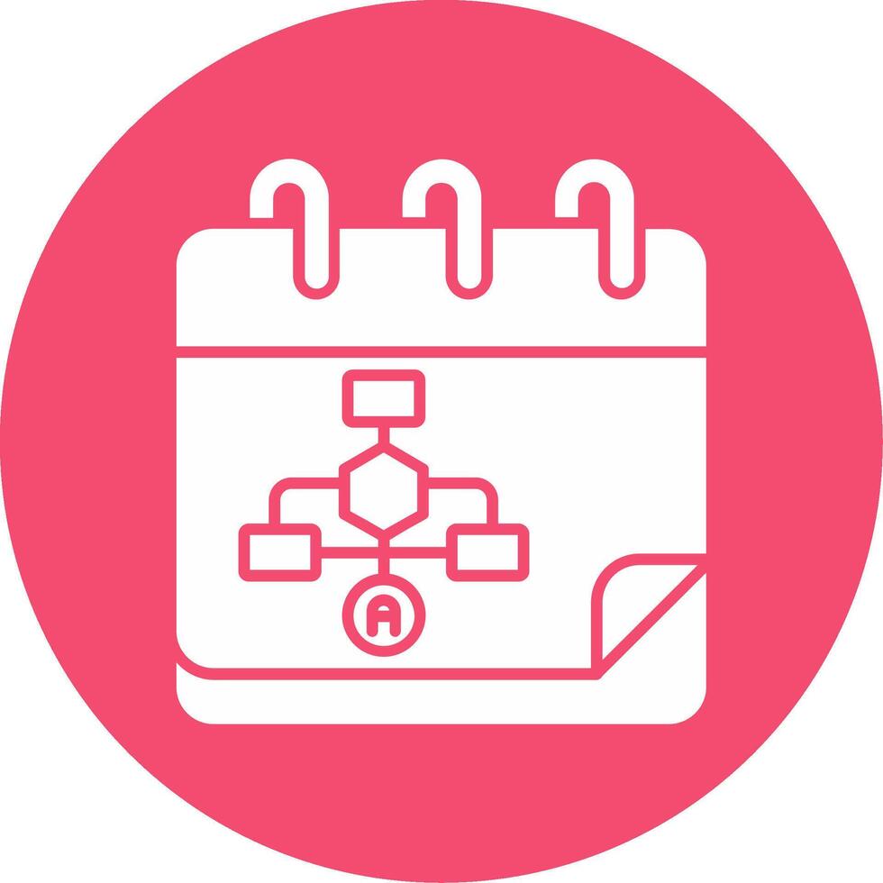 Calender Glyph Circle Multicolor Icon vector