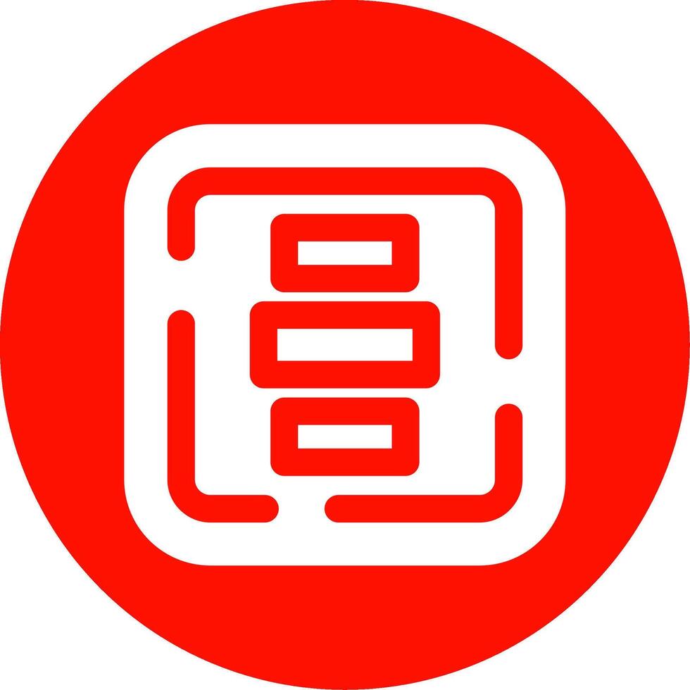 Horizontal Alignment Glyph Circle Multicolor Icon vector