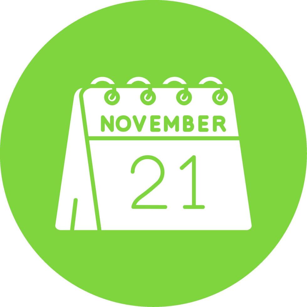 21st of November Glyph Circle Multicolor Icon vector