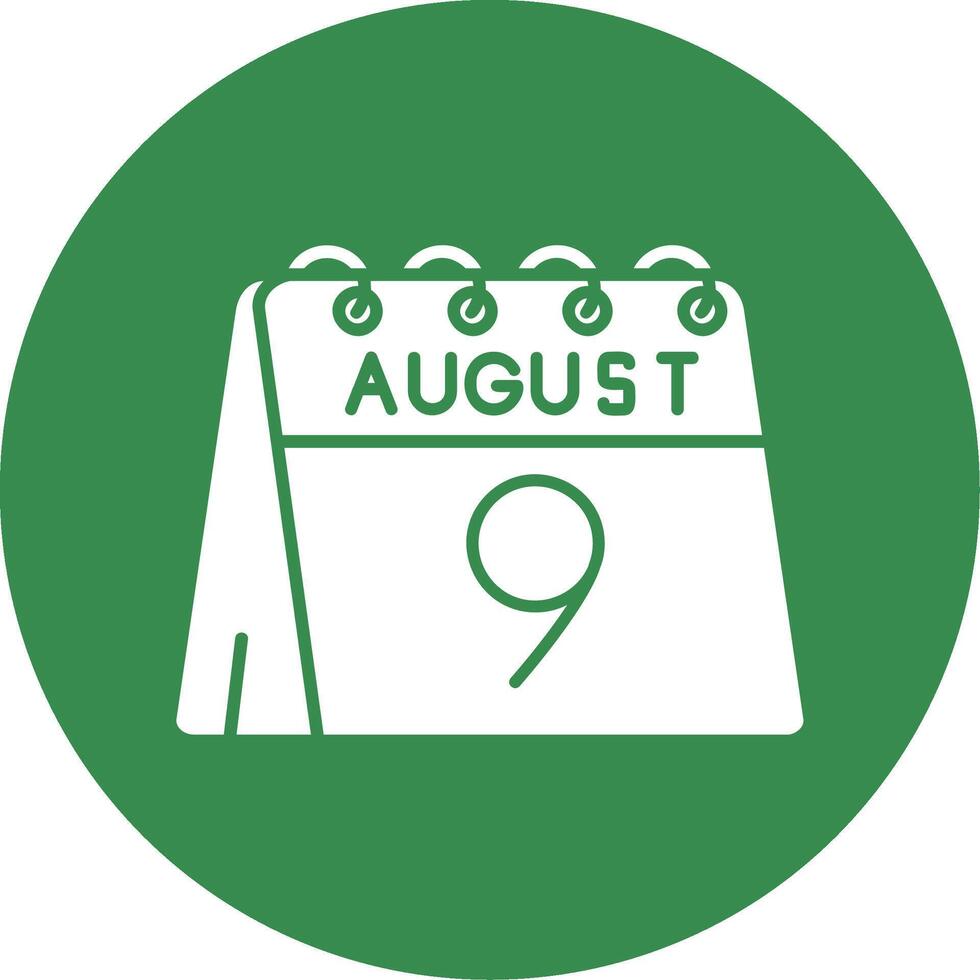 9th of August Glyph Circle Multicolor Icon vector