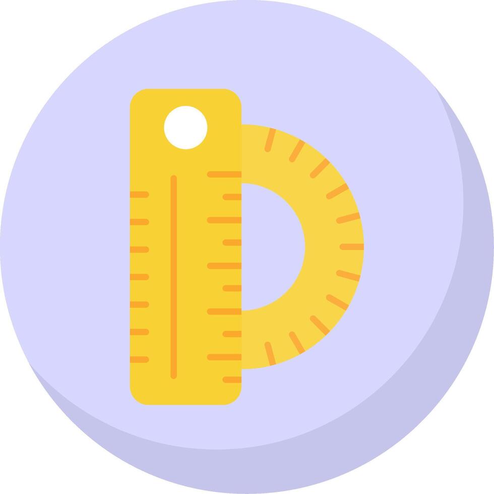 Ruler Glyph Flat Bubble Icon vector