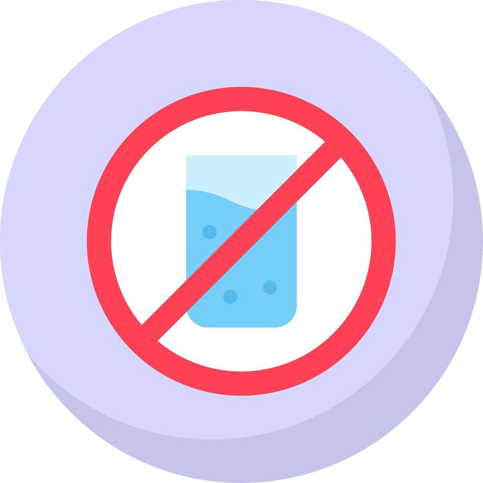 No bebida glifo plano burbuja icono vector