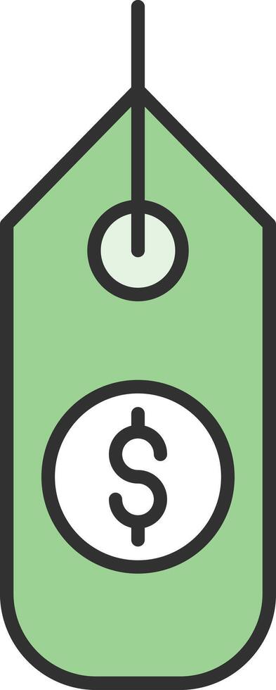 Dollar Sign Line Filled Light Icon vector