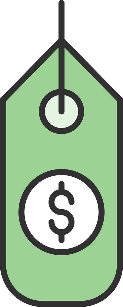 Dollar Sign Line Filled Light Icon vector