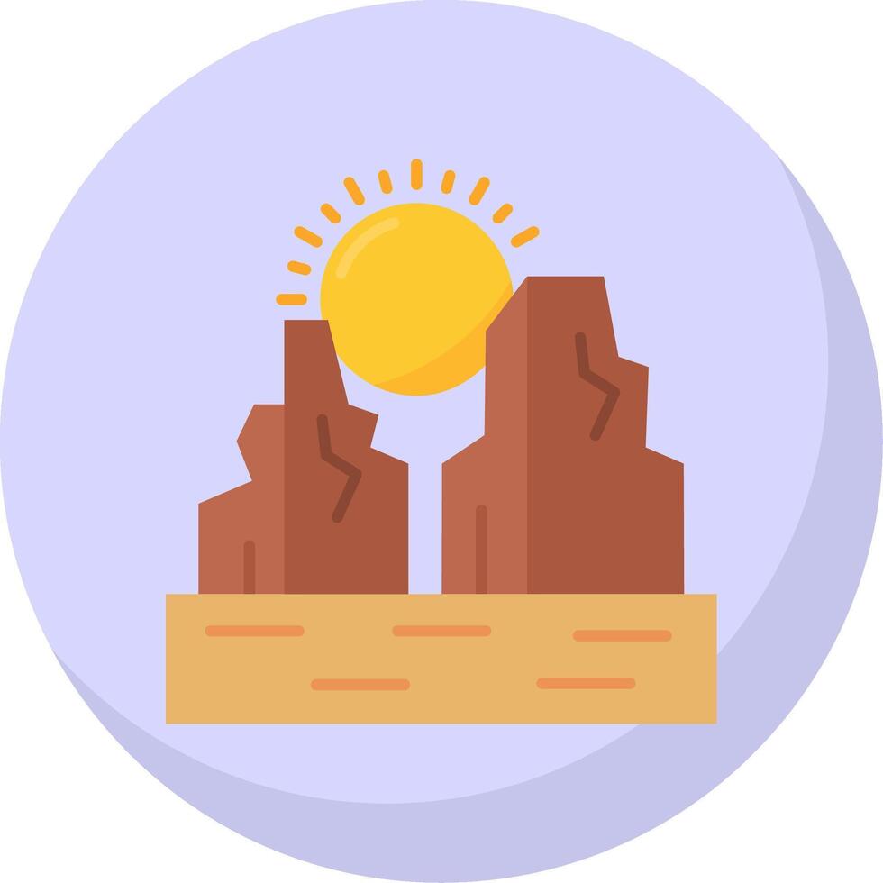 Canyon Glyph Flat Bubble Icon vector