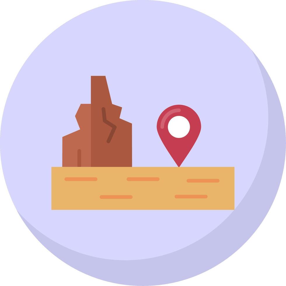 Location Glyph Flat Bubble Icon vector