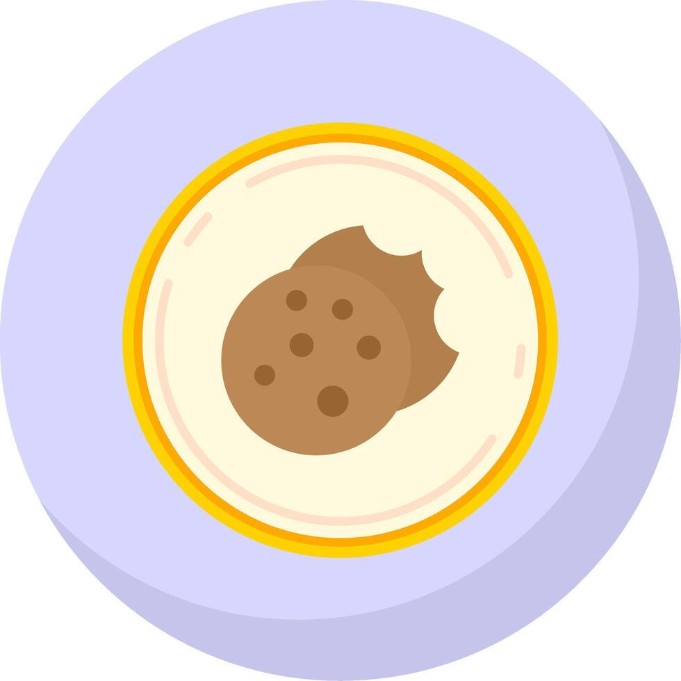 Cookie Glyph Flat Bubble Icon vector