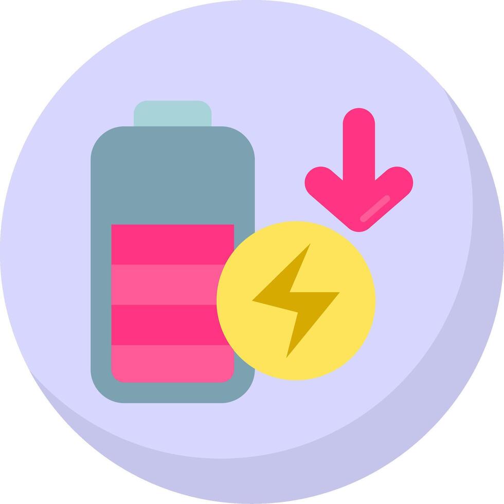 Low battery Glyph Flat Bubble Icon vector