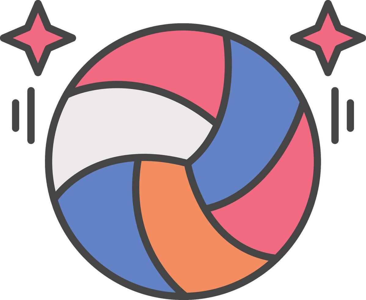 Volleyball Line Filled Light Icon vector
