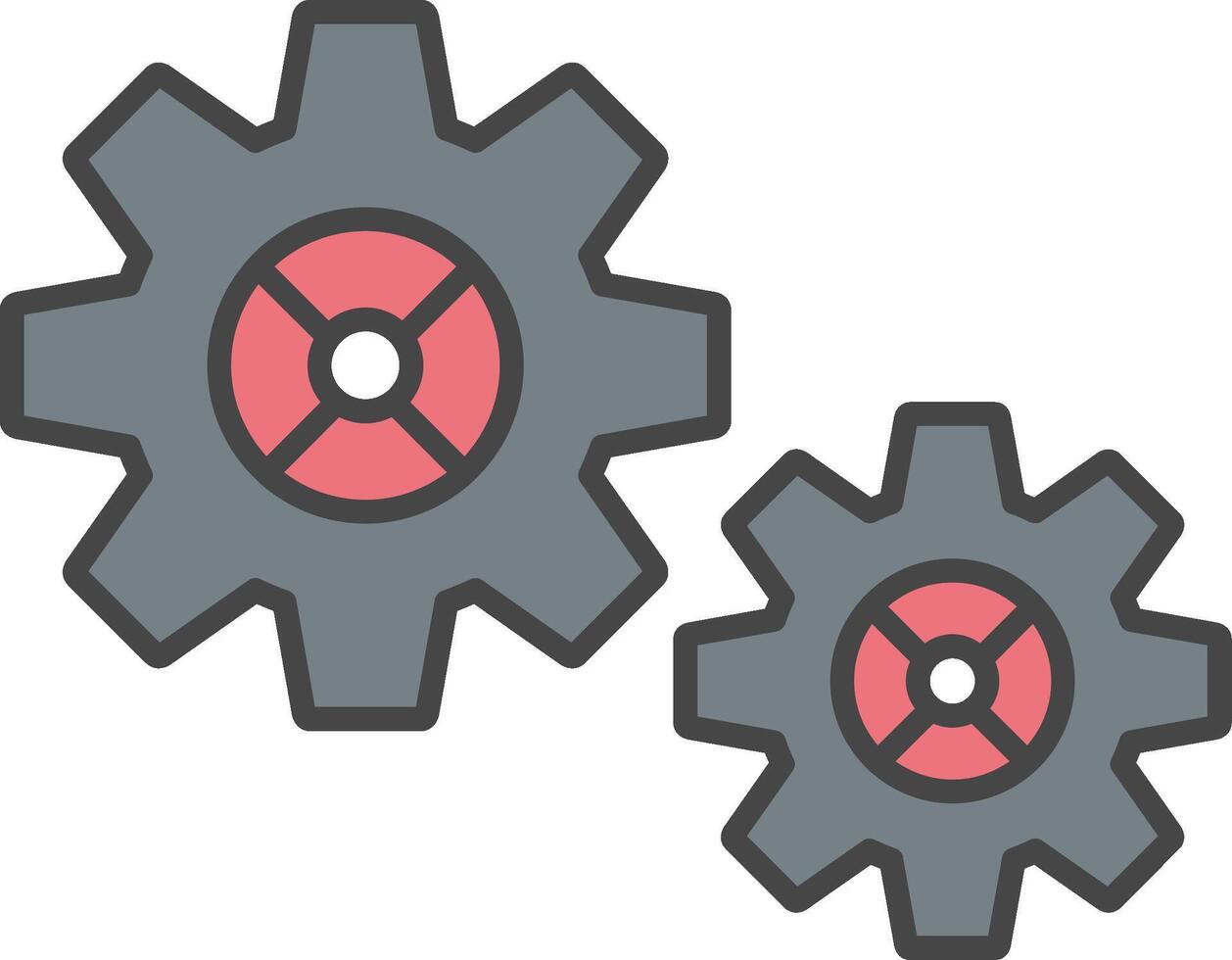 Gear Line Filled Light Icon vector