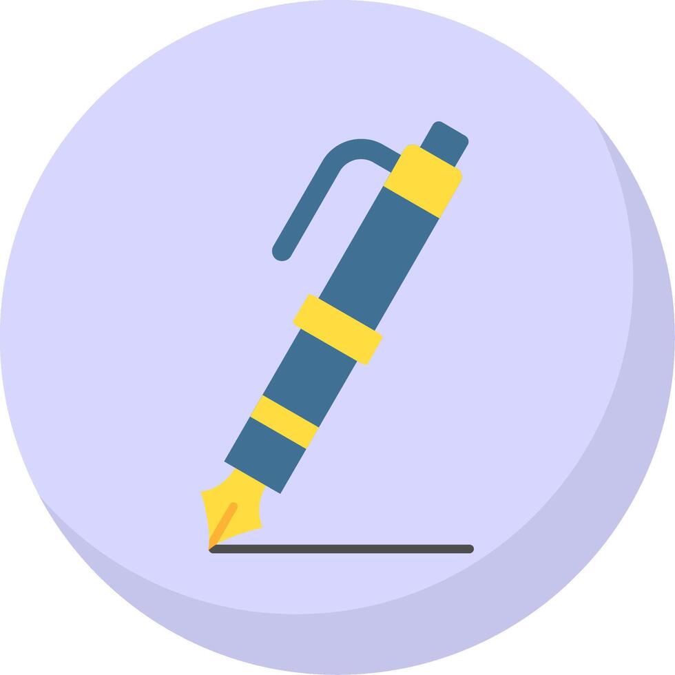 Fountain pen Glyph Flat Bubble Icon vector