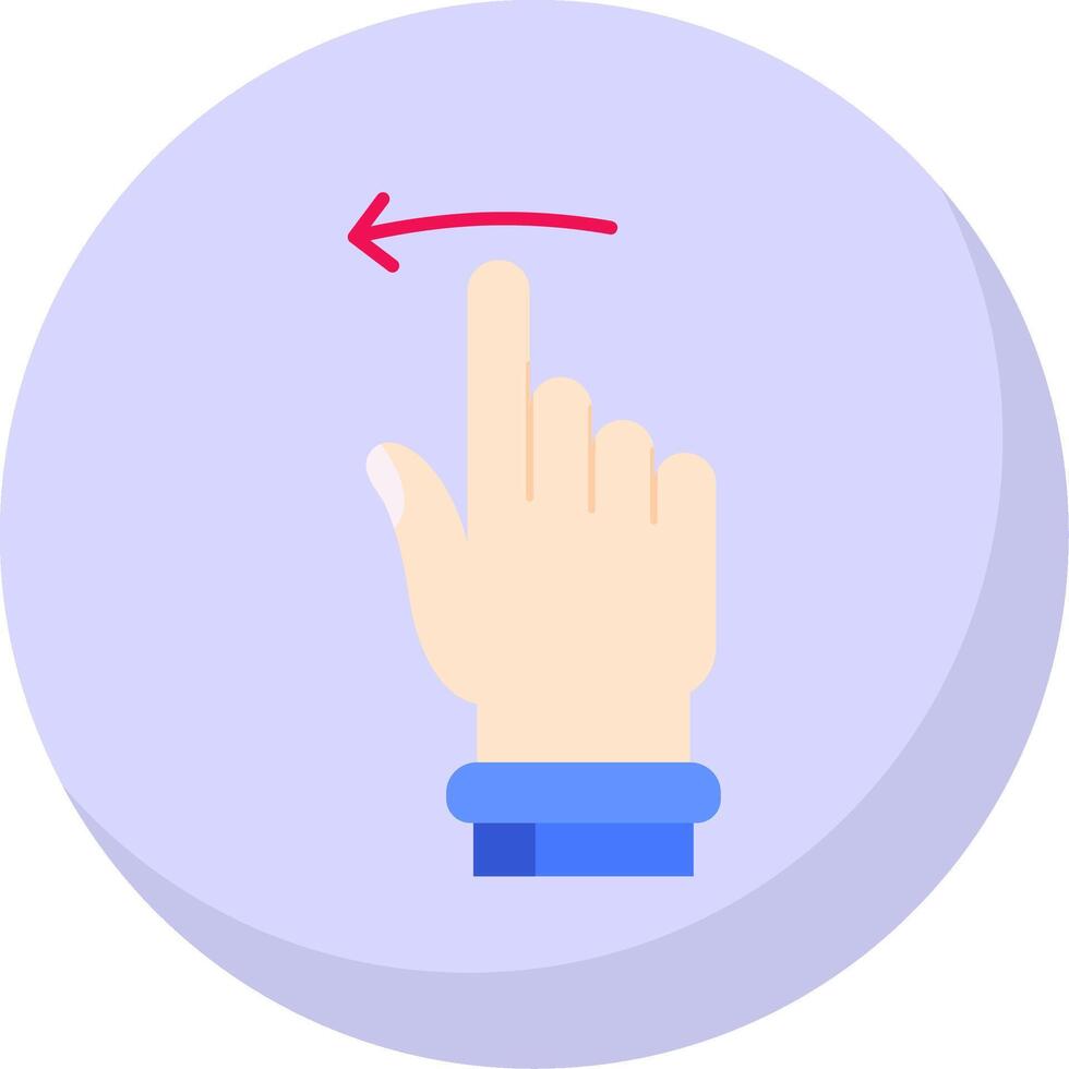 Swipe Left Glyph Flat Bubble Icon vector
