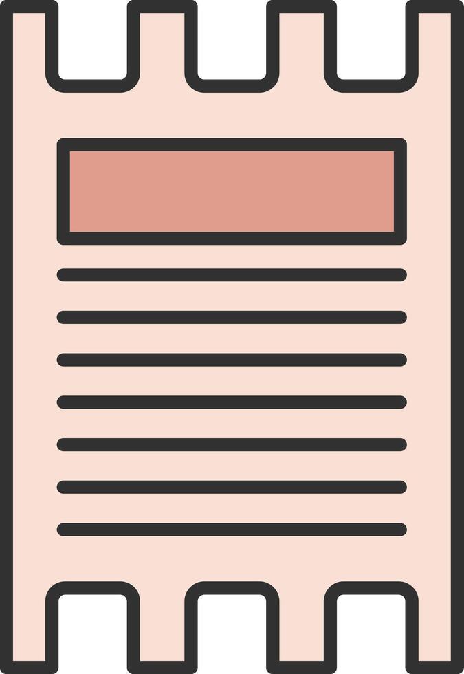 Ticket Line Filled Light Icon vector