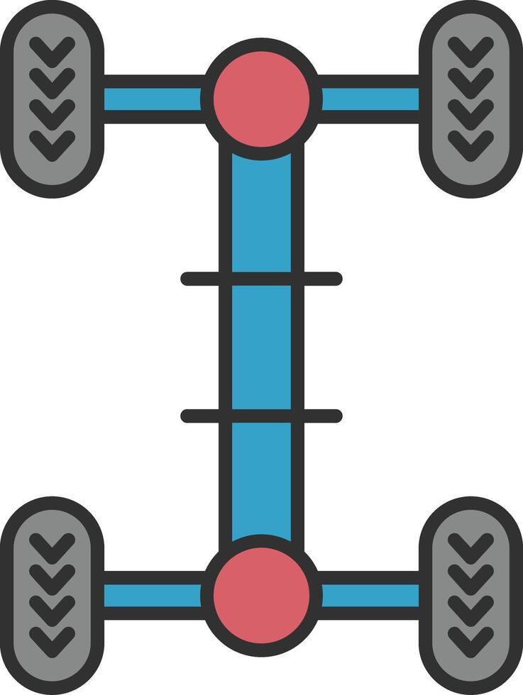 Chassis Line Filled Light Icon vector