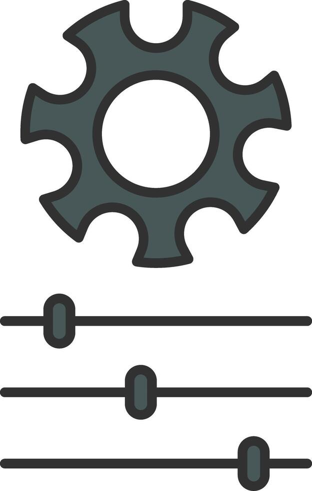 Gear Line Filled Light Icon vector