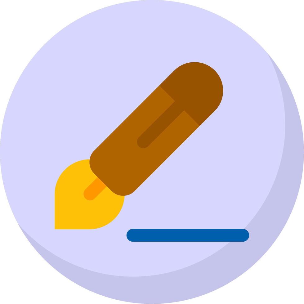 Pen 3 Glyph Flat Bubble Icon vector