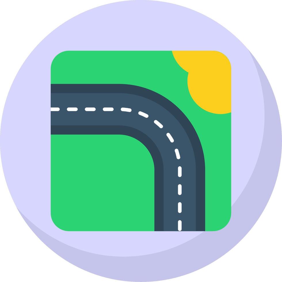Highway Glyph Flat Bubble Icon vector