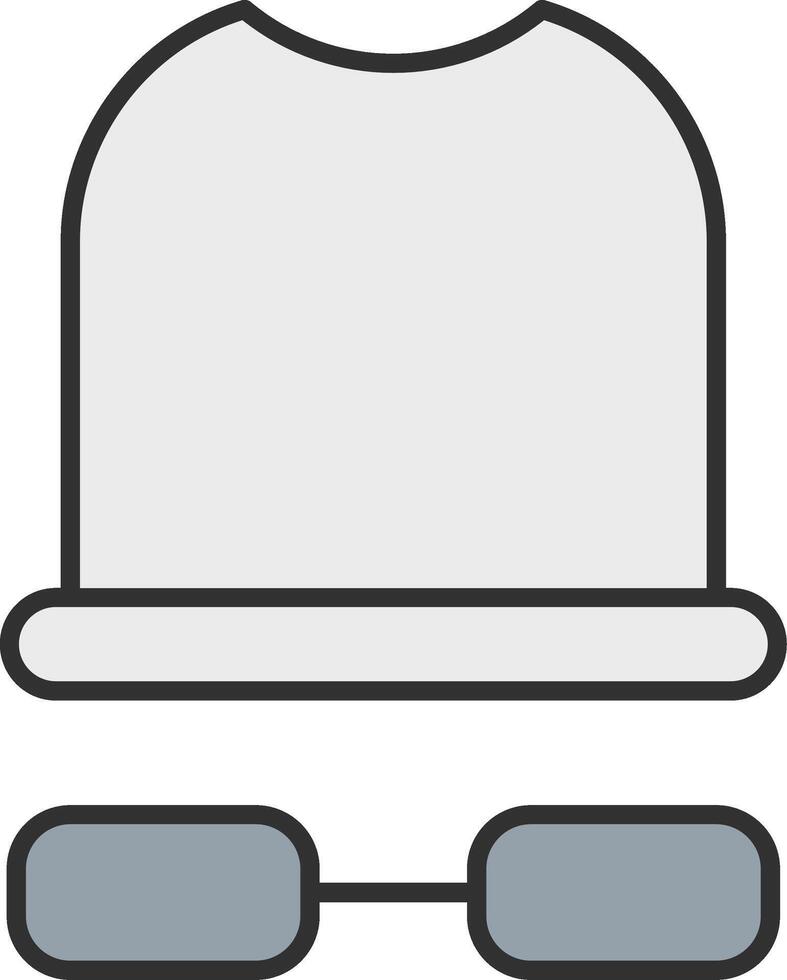 White Hat Line Filled Light Icon vector