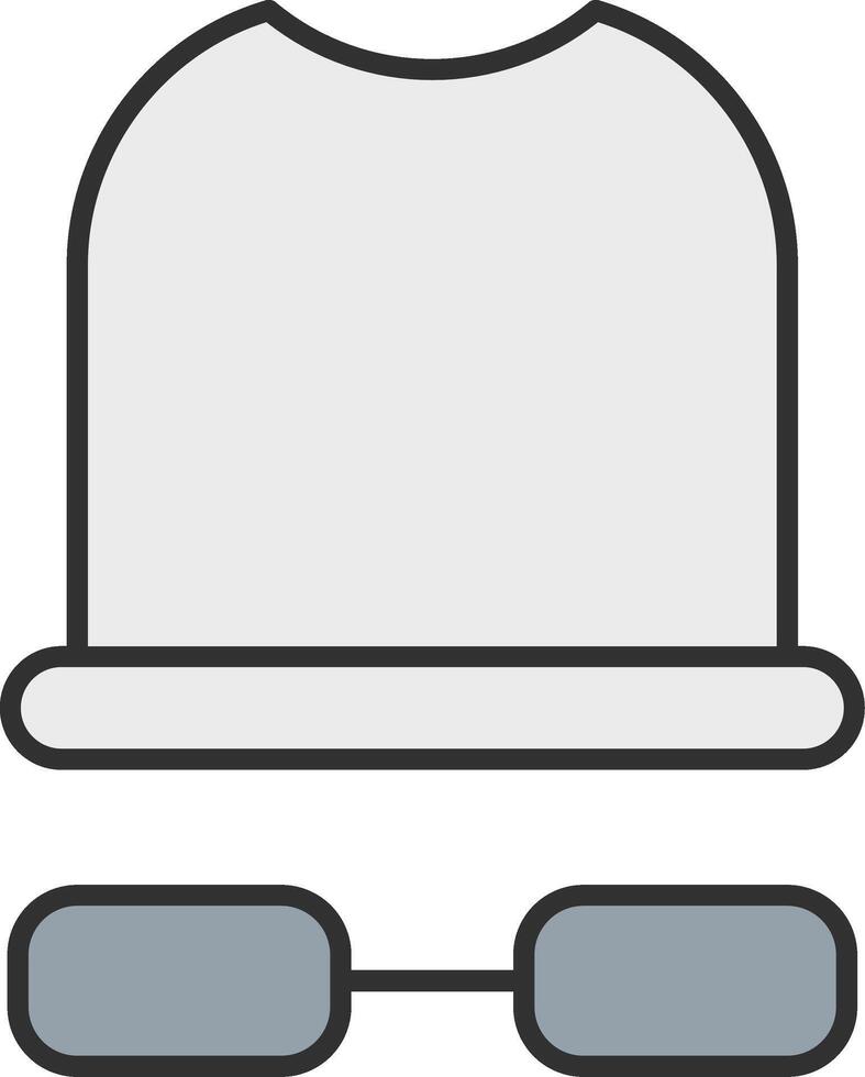 White Hat Line Filled Light Icon vector