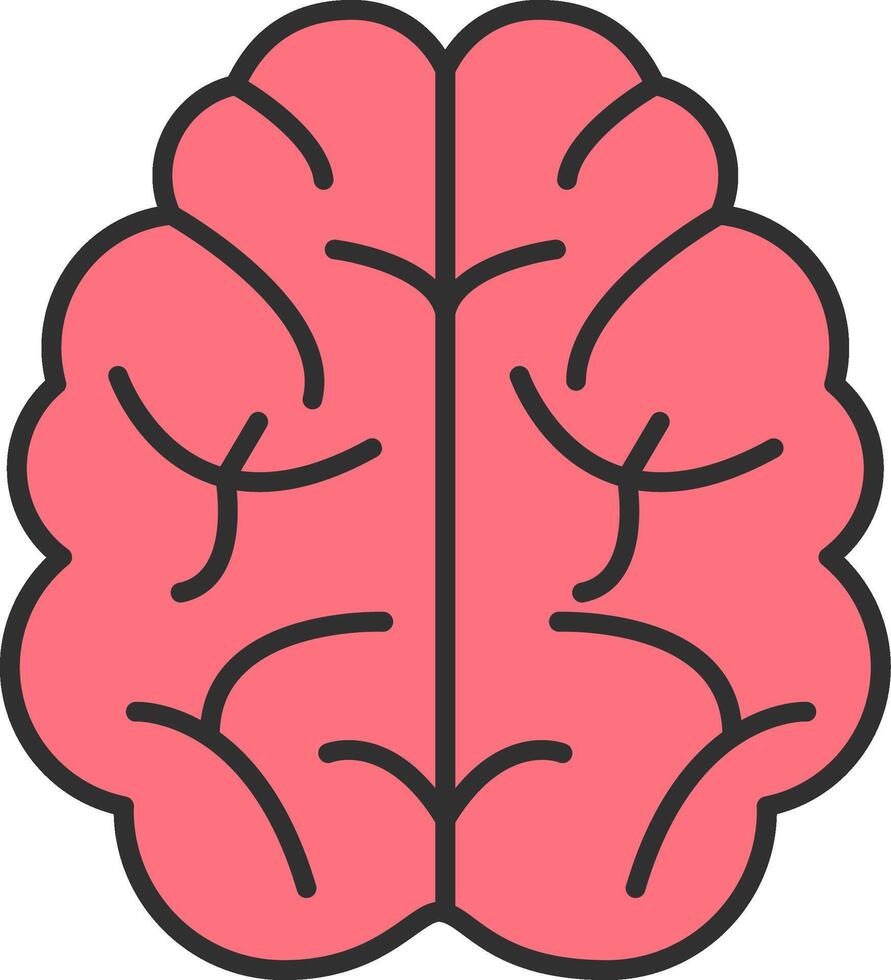 Brain Line Filled Light Icon vector