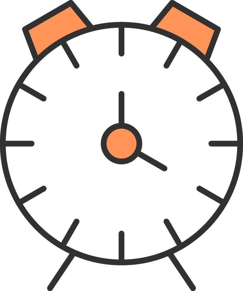 Alarm Clock Line Filled Light Icon vector