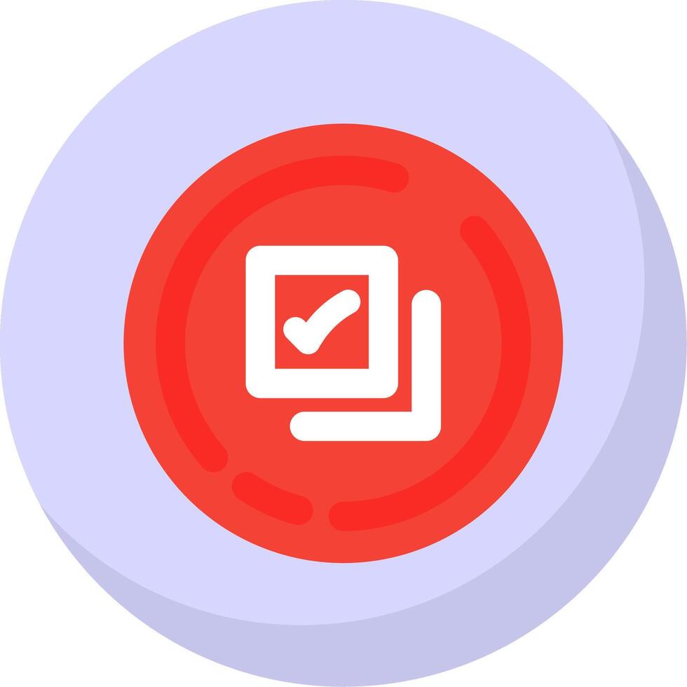 Checkmark Glyph Flat Bubble Icon vector