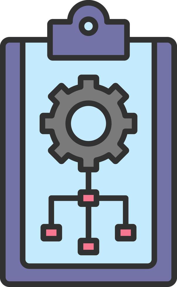 Planning Line Filled Light Icon vector