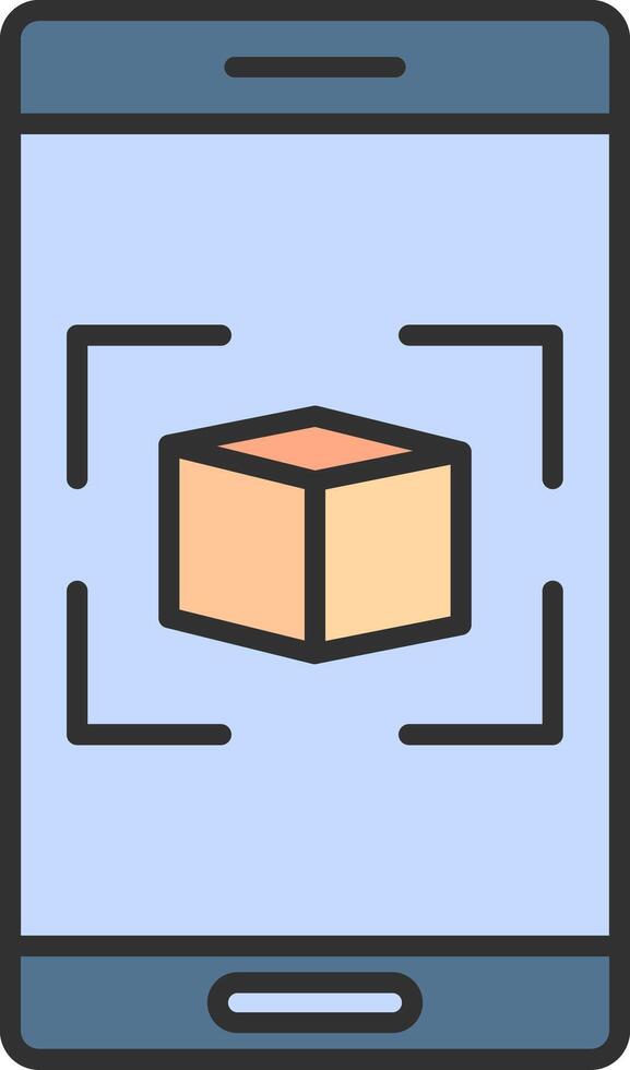 Augmented Reality Line Filled Light Icon vector