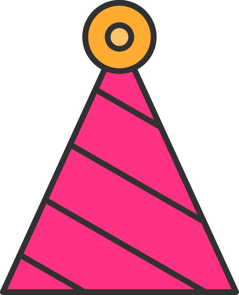 Party Hat Line Filled Light Icon vector